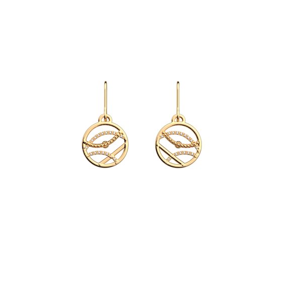 Pendientes Les Georgettes Mujer Les Précieuses - Ondes in latón Cubic Zirconia 70427201908000 - 70427201908000